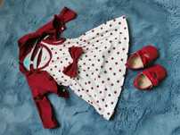 Set 6-9 luni, rochie, bolero si pantofi