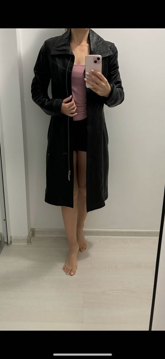 Кожено палто от естествена кожа, размер XS