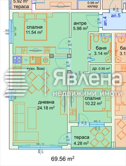 Продава се Тристаен апартамент в Варна, м-т Пчелина - 70 кв.м за 1415 €/кв.м - Снимка #2