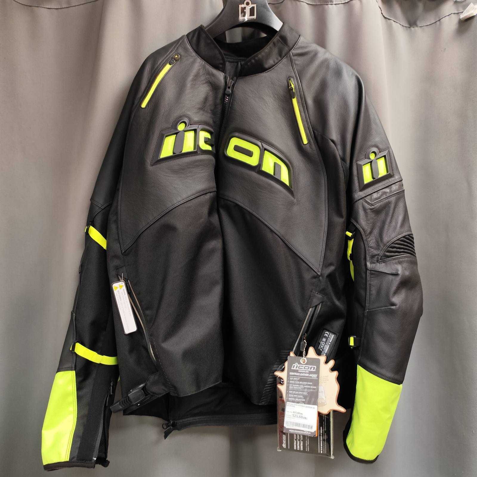 Мото яке ICON CONTRA2 LEATHER HI-VIZ - от 657 лв. - Код: 38163