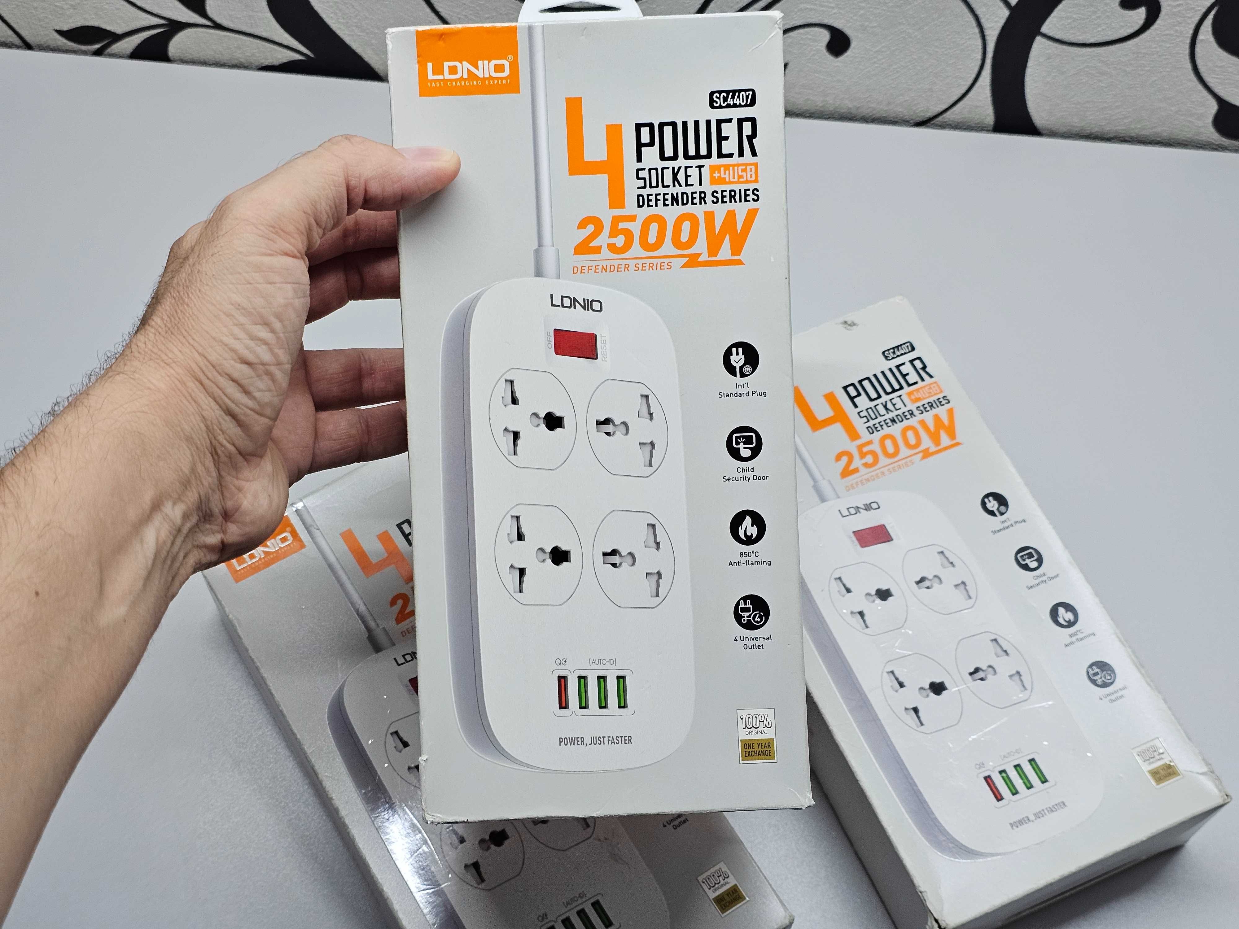 ПРОДАМ Сетевой фильтр Удлинитель LDNIO SC4407 (4x USB и 4x Розетки).