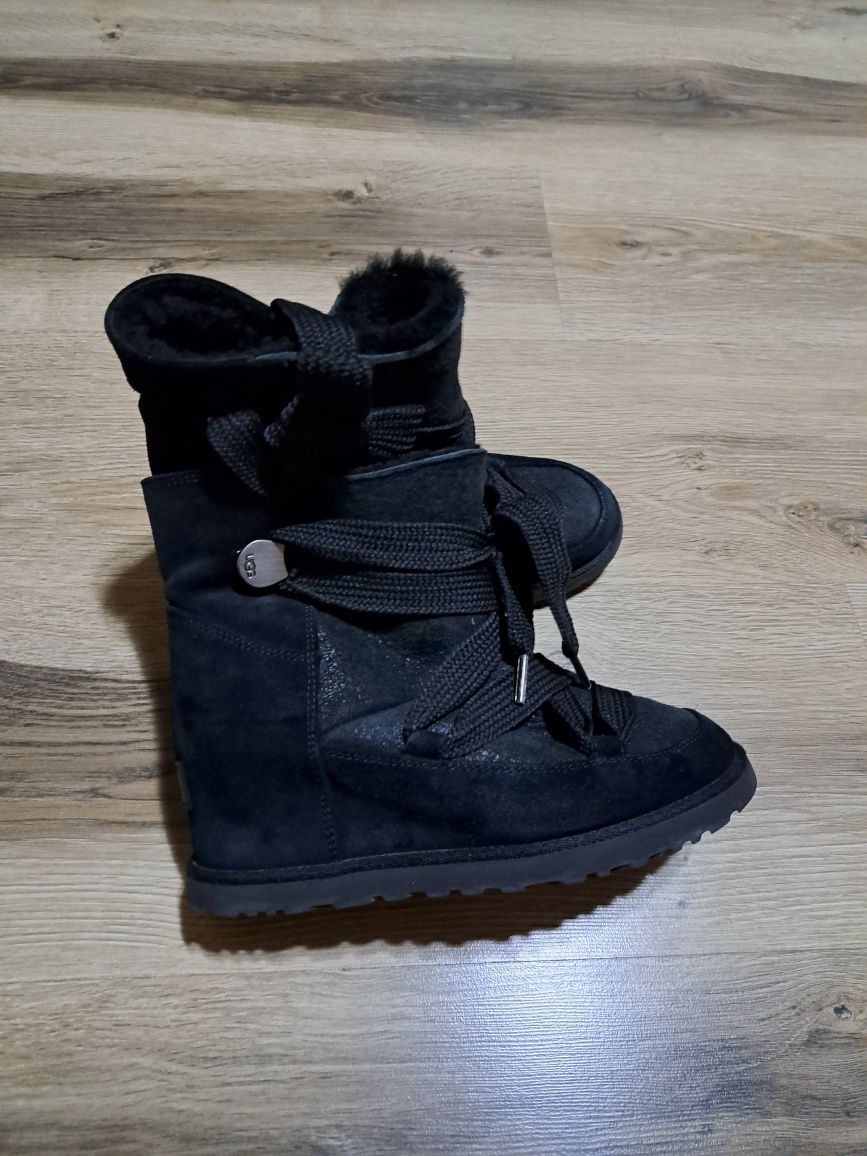 Ghete piele UGG, cizme dama din piele cu lana