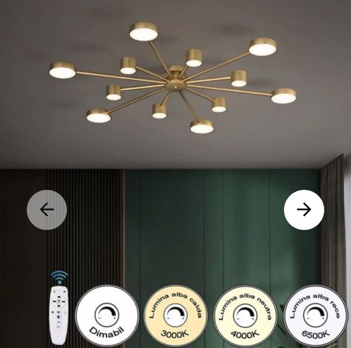 Lustra led, telecomanda, moduri de iluminat