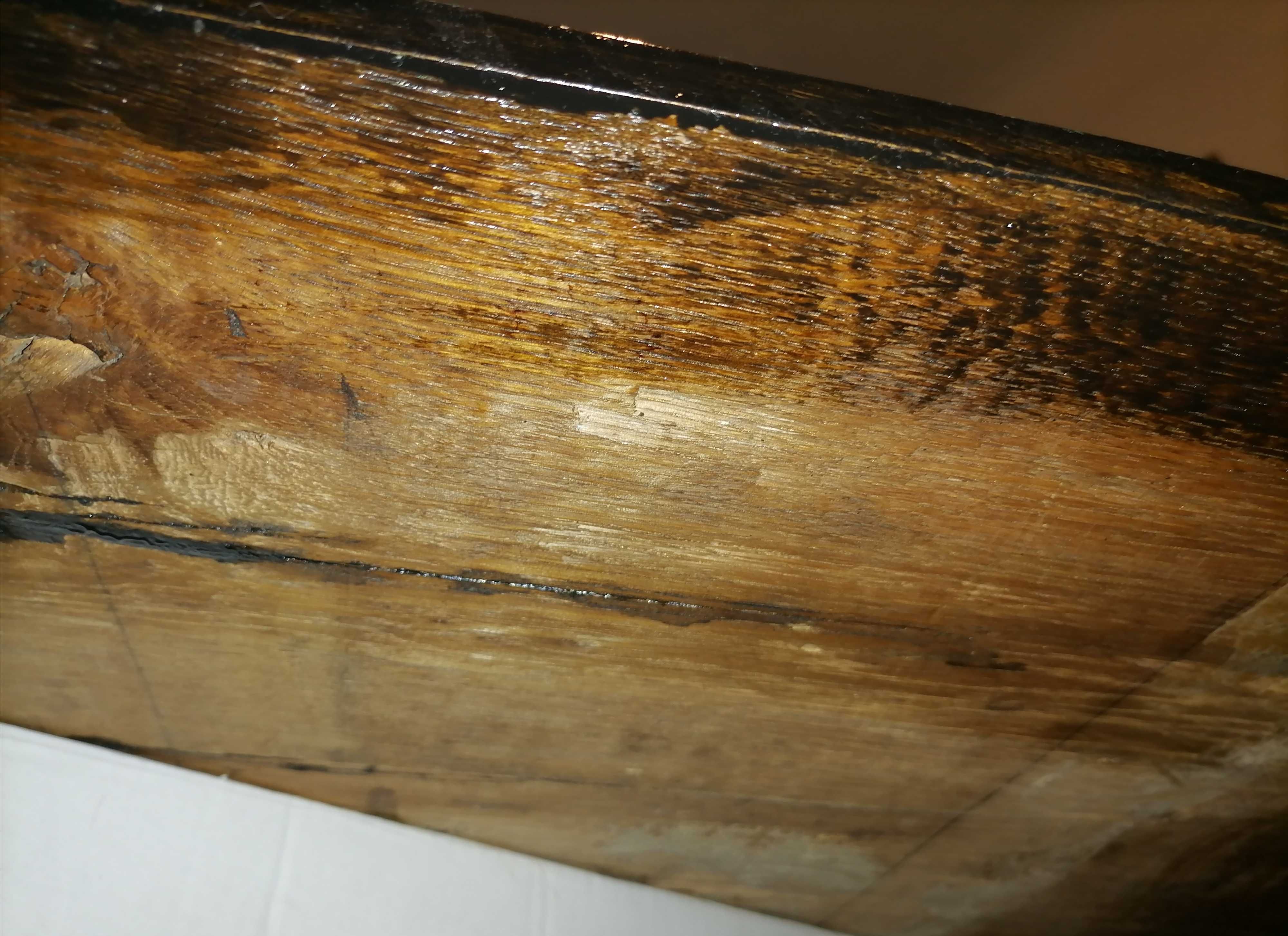Masa vintage lemn masiv lacuita- blatul nu este montat pe picior.