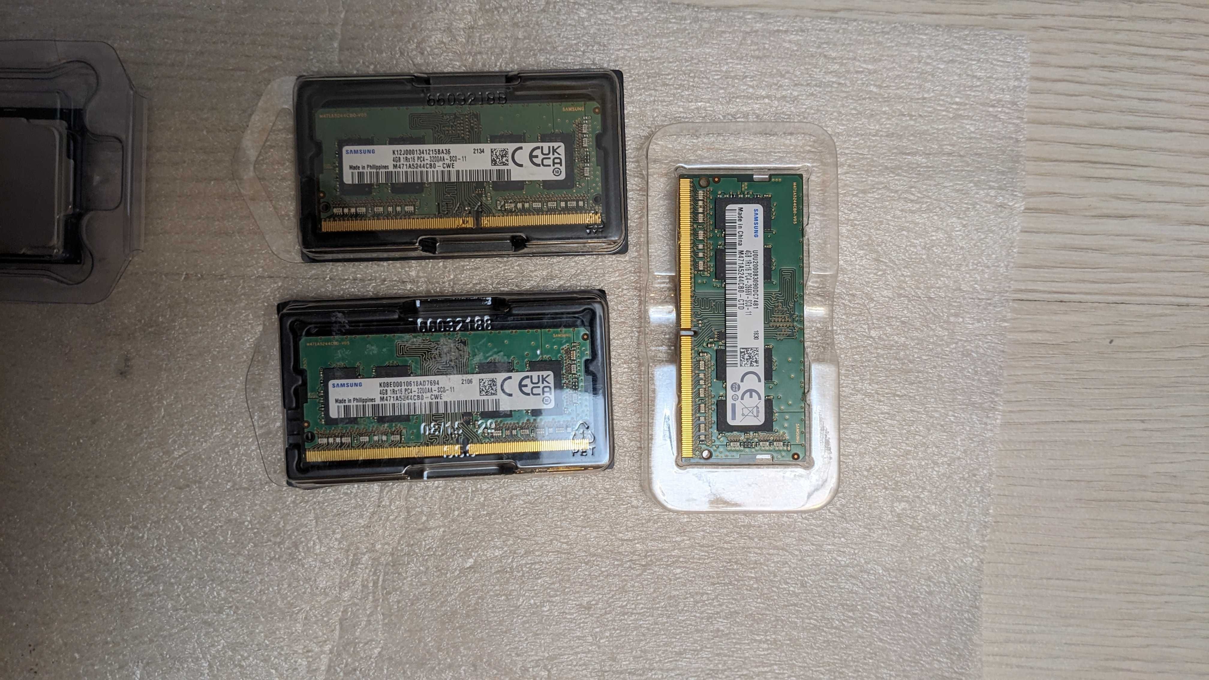 DDR4L 4GB 3200MHz x2 samsung, DDR4L 4GB 2666MHz x1 samsung