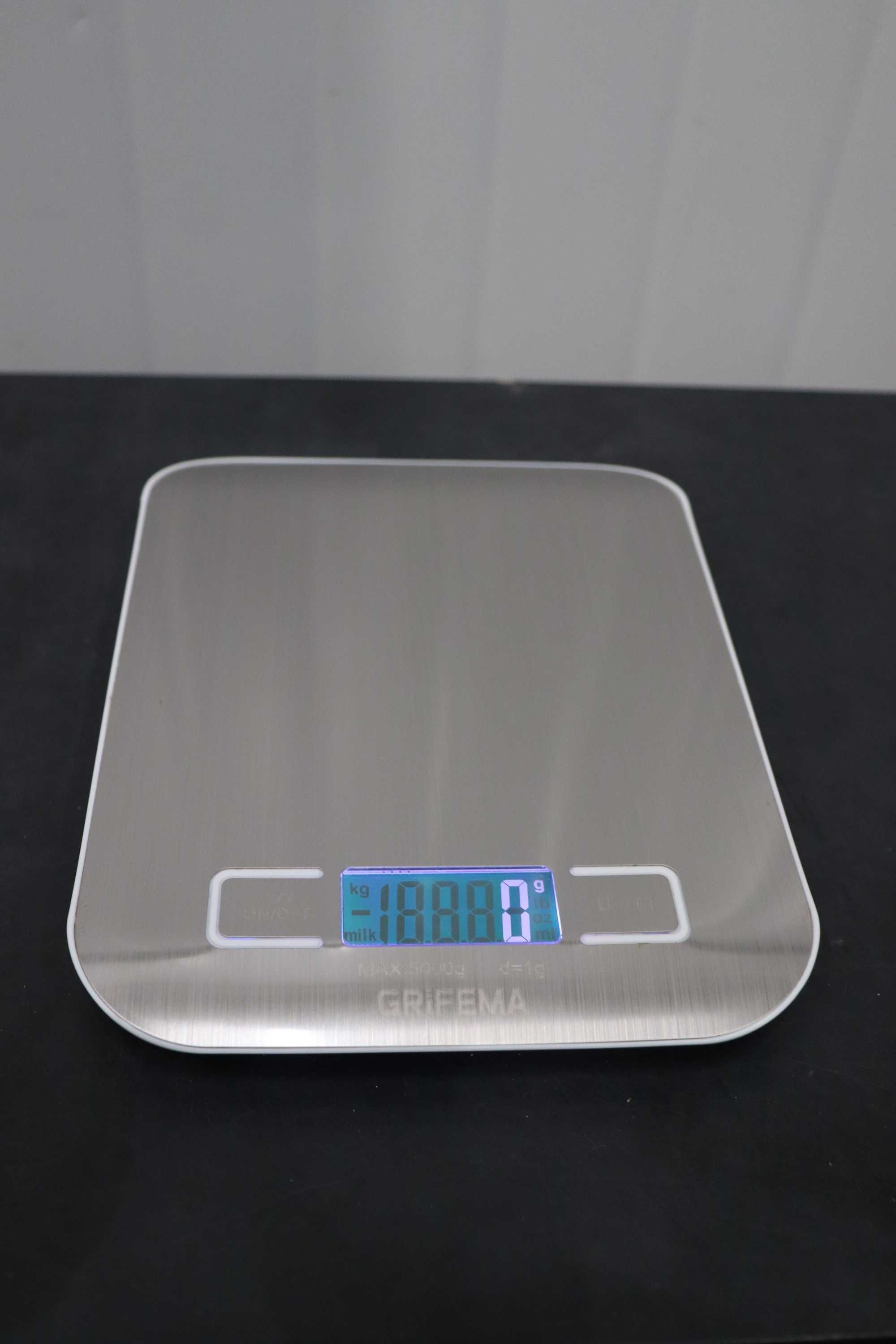 Електронна кухненска везна, плоска, LCD екран, функция TARE, 5kg/1g