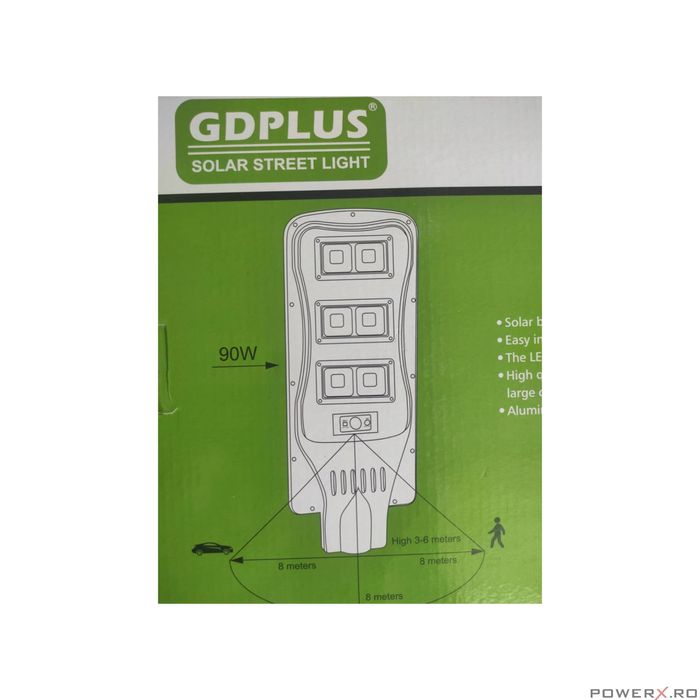 Lampa, proiector 90w, incarcare solara, stradala, cu telecomanda, Led