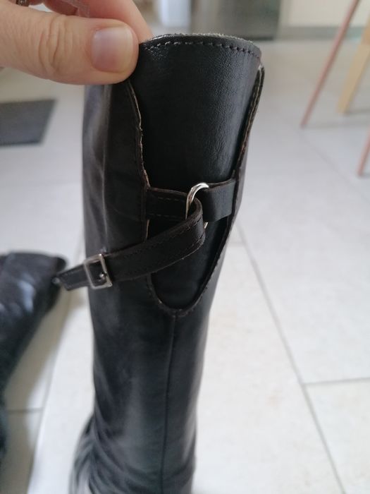 Cizme piele, maro inchis, mas 36