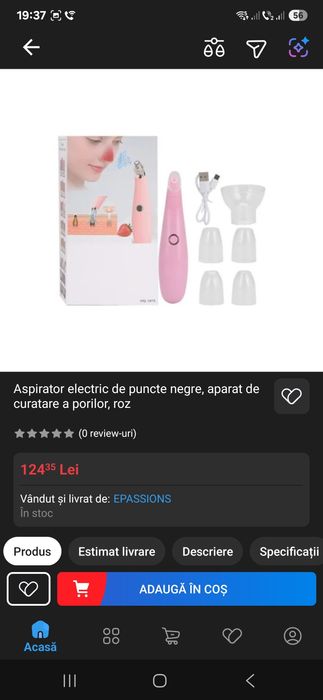 Eliminator electric de puncte negre cu vacuum pentru curățarea porilor