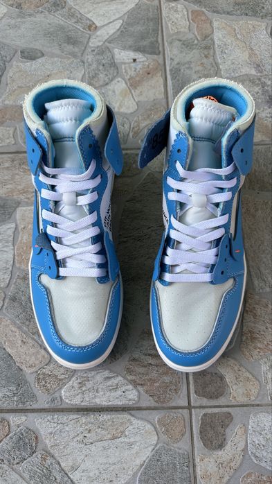 Adidasi Nike Jordan 1 High Off-White UNC Noi