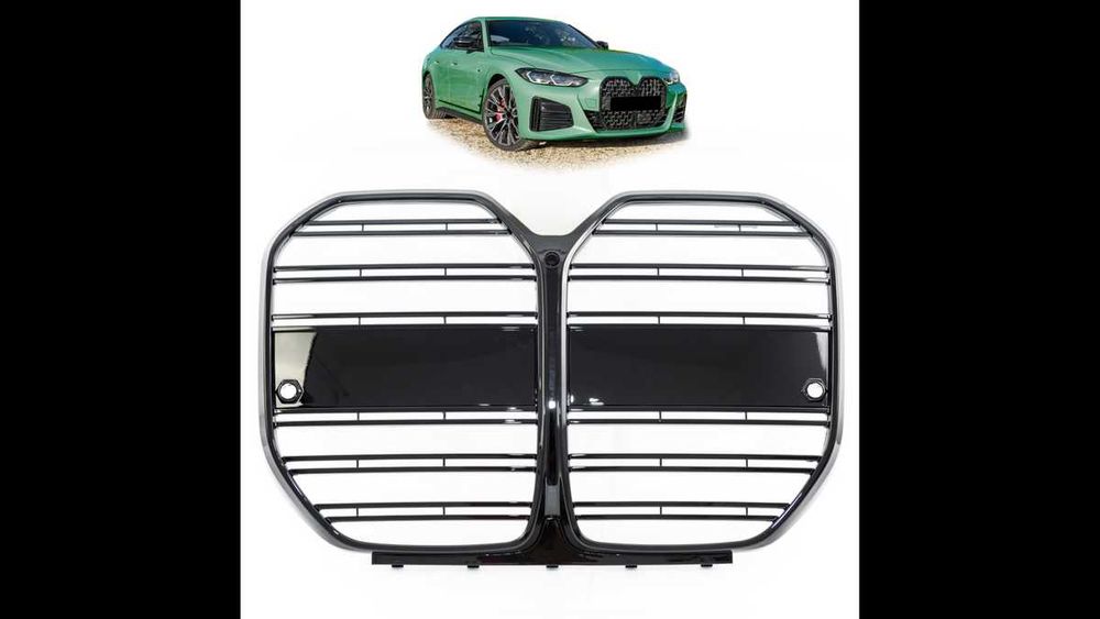 Grila Dubla Grile Nari Duble M Sport BMW G26 Grand Coupe, Negru Lucios