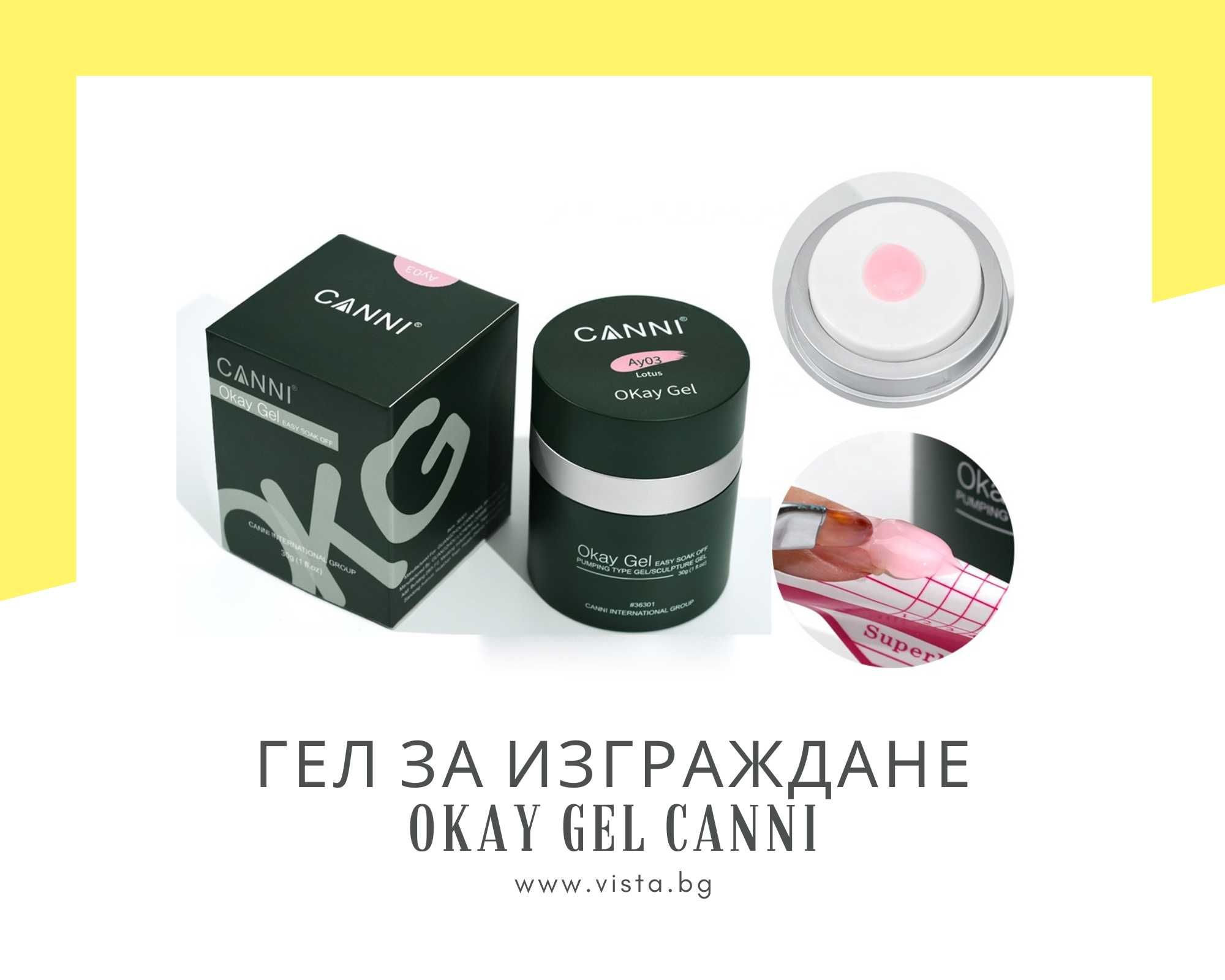 Професионален UV/LED гел за изграждане с помпичка Okay Gel CANNI–30мл.