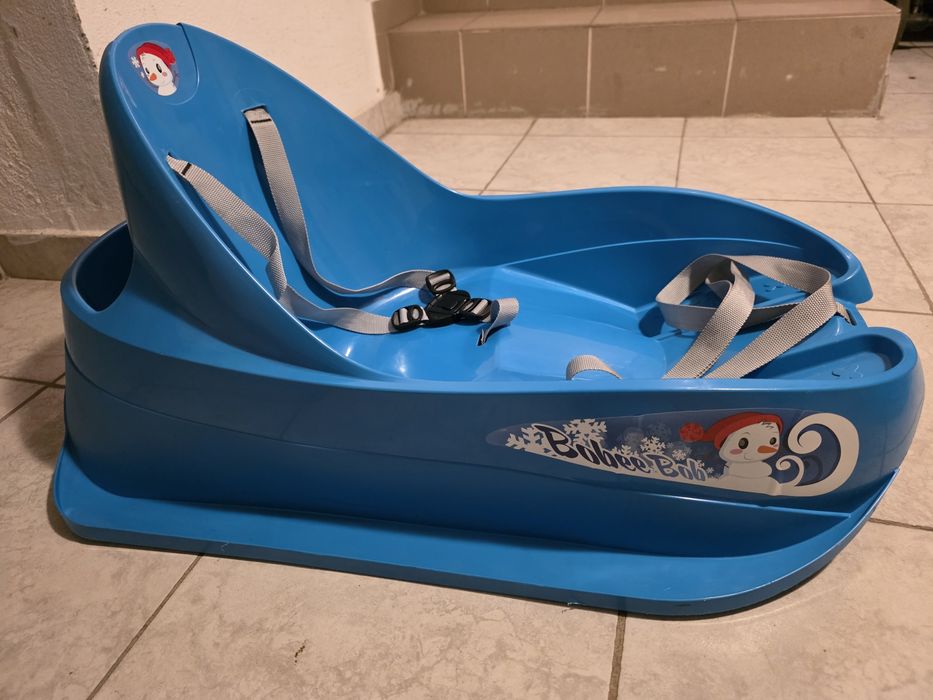 Sanie bob din plastic pentru copii cu sac de protecție