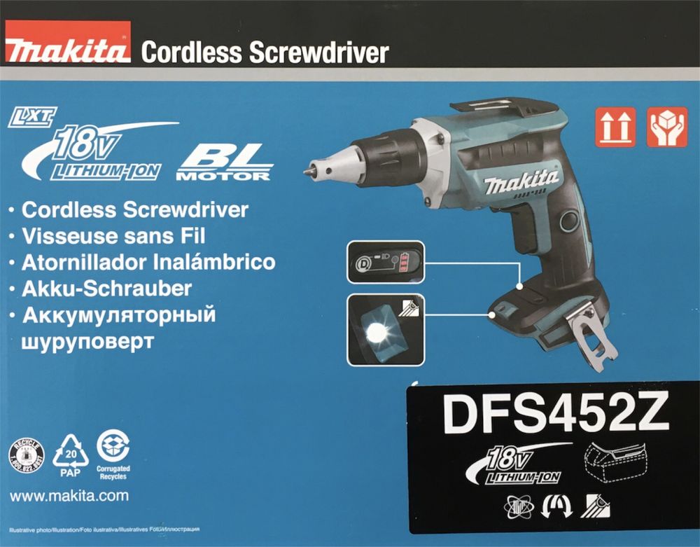 Винтоверт за Гипсокартон Makita DFS452Z 18V