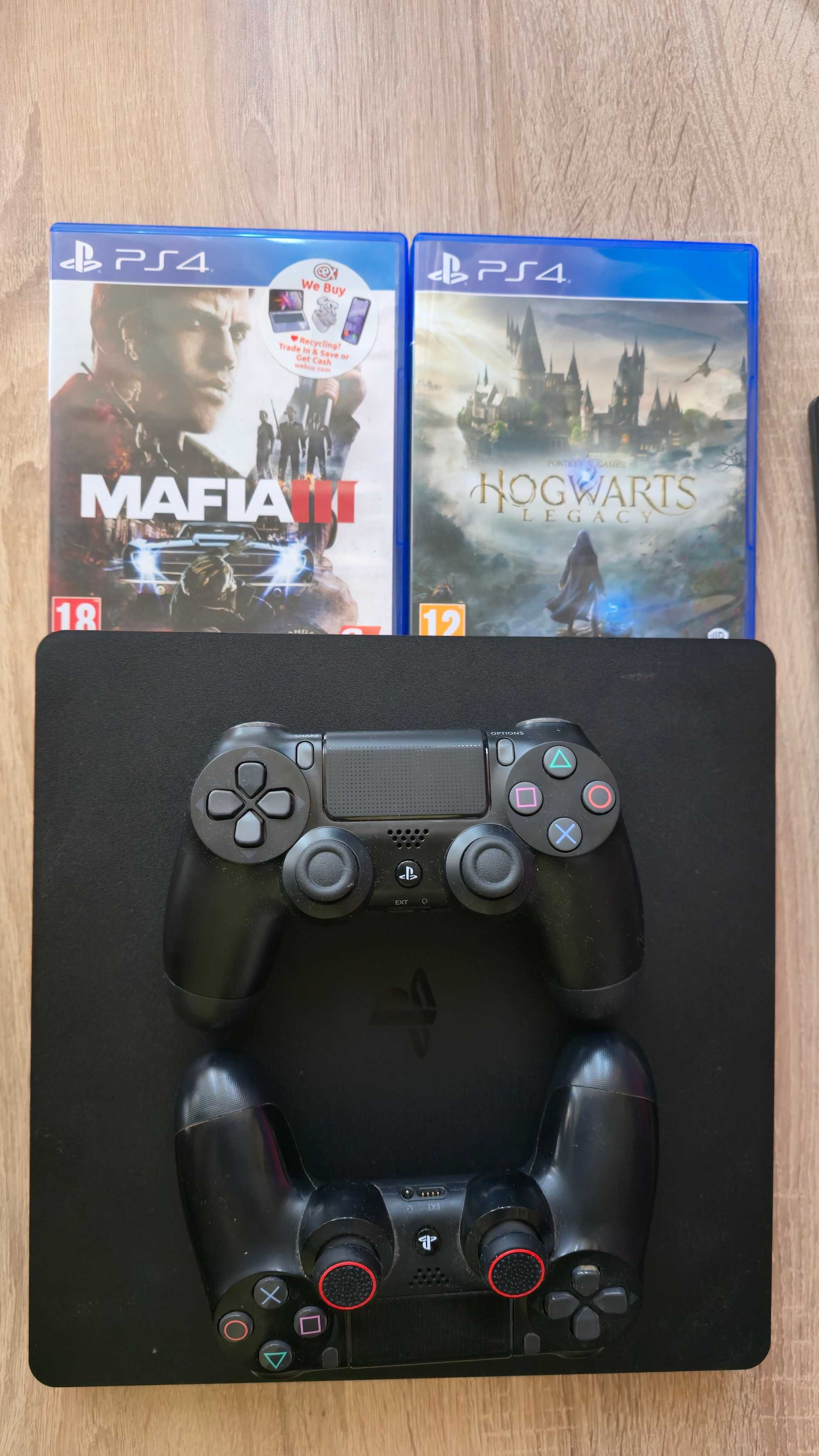 Конзола Sony PlayStation 4 Slim - 1TB с 2 джойстика и 2 игри