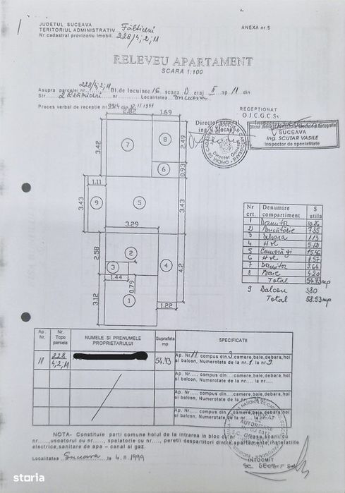 Vand apartament 3 camare etaj 2