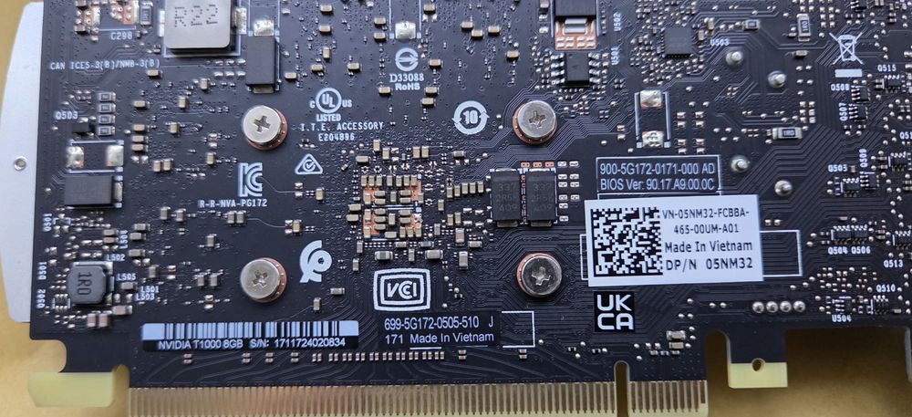 Placa Video Quadro T1000 8Gb DDR6