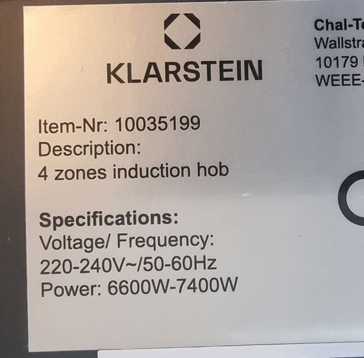 Индукционни котлони Klarstein 7400w