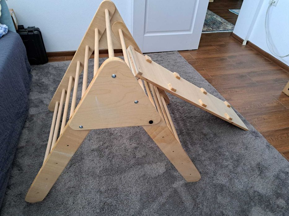 Triunghi pikler natur pliabil + rampa/tobogan
