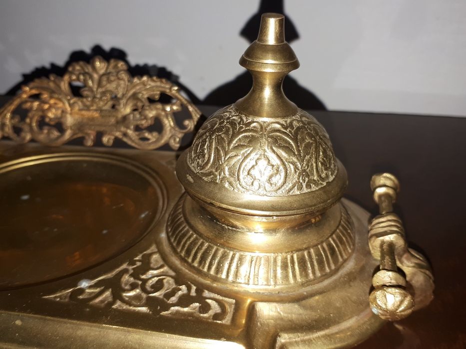 Călimară, bronz ,veche,completă