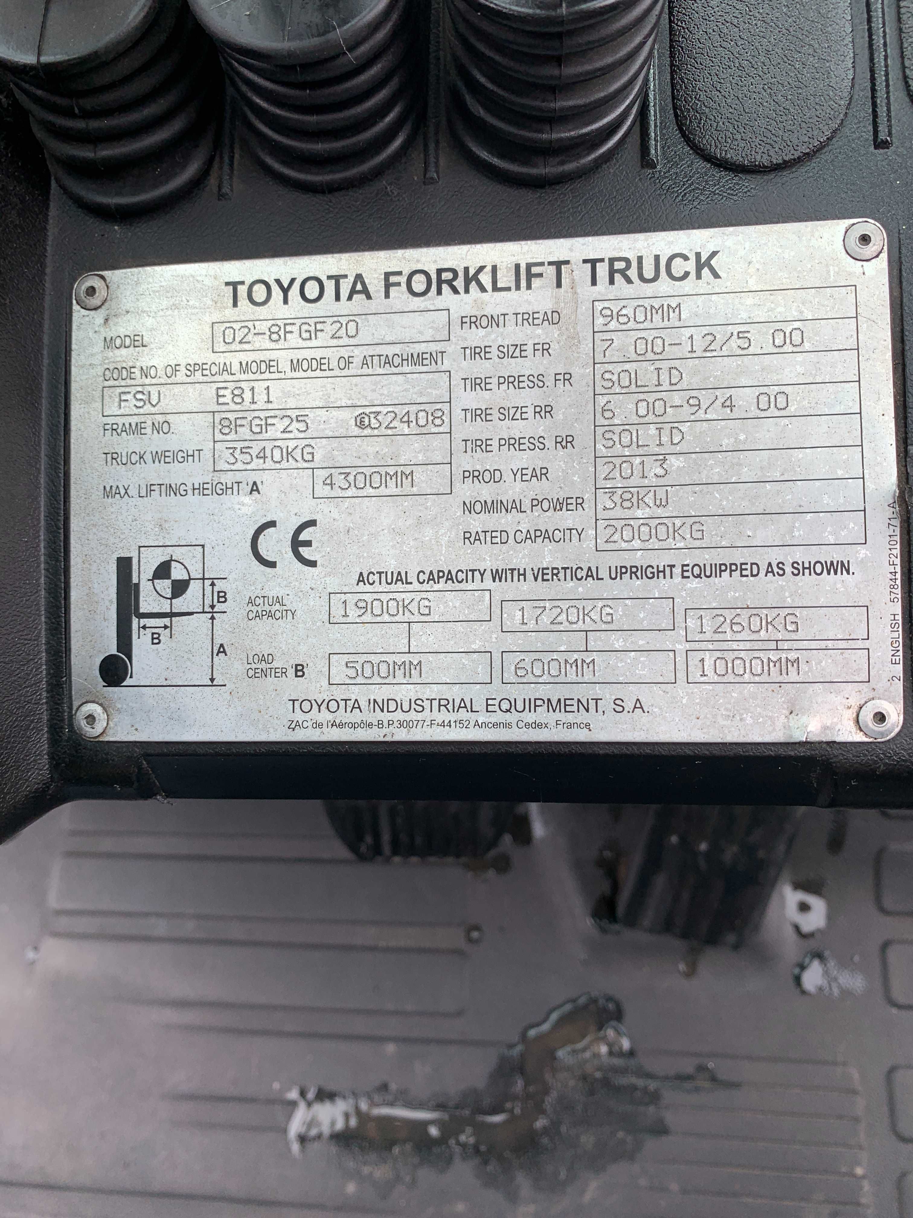 Stivuitor - Motostivuitor Toyota GPL 02-8FGF20 - Seria  32408 - 2013