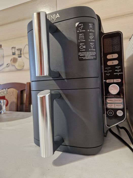 Airfryer Double Stack XL SL400, 2470W, 9.5L, 6 funcții de gătit, gri N