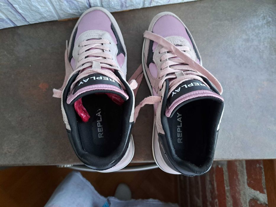 дамски обувки,кецове,маратонки,Replay номер 38,5,сникърс,платформа