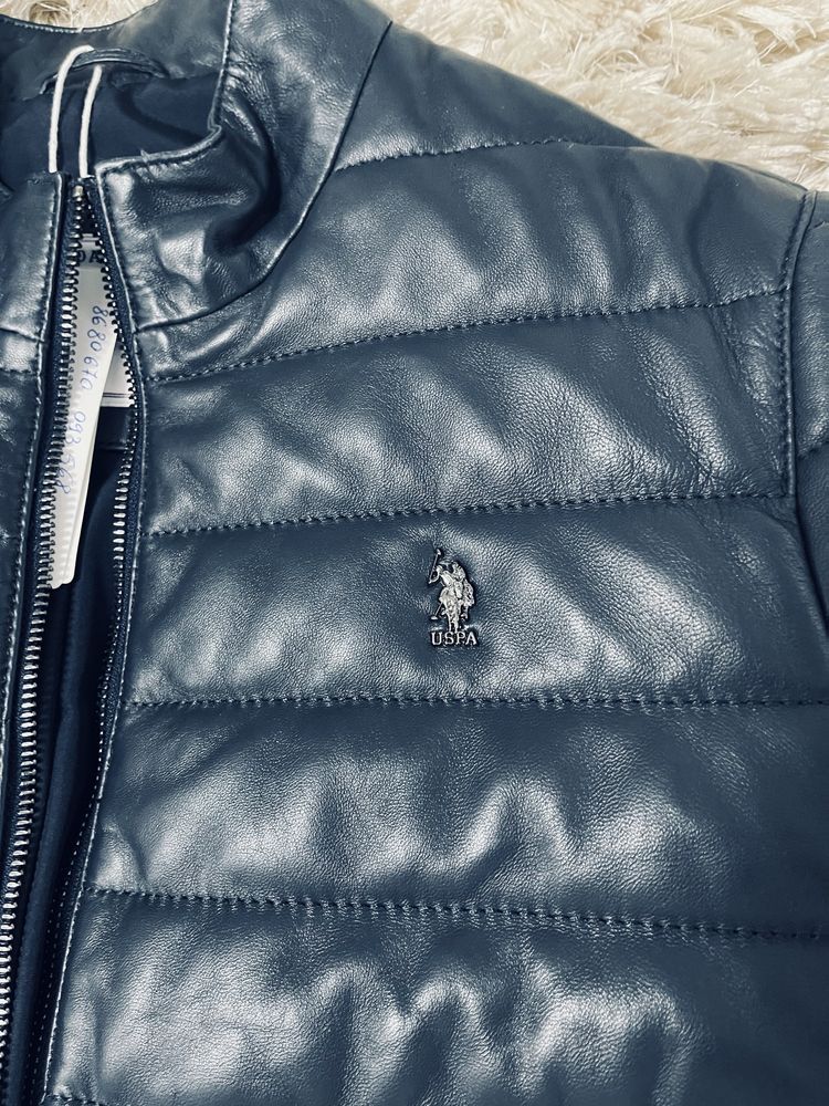 Geaca Piele U.S Polo Assn Originala noua la pret redus -75%