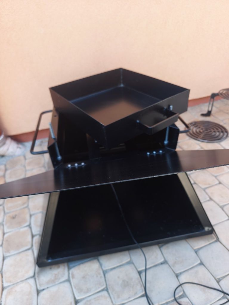 Grătar cu plita tip vatra de foc, modular