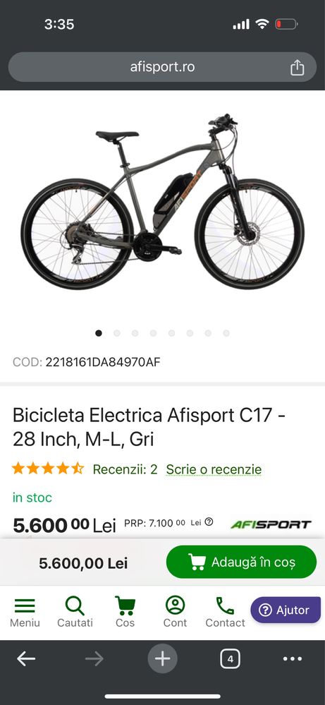 Vând Bicicleta electrică Afisport C17 M-L