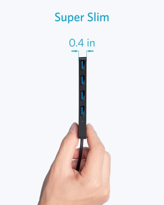 Anker Ultra Slim 4-порта USB 3.0 Hub за телефон-60см кабел