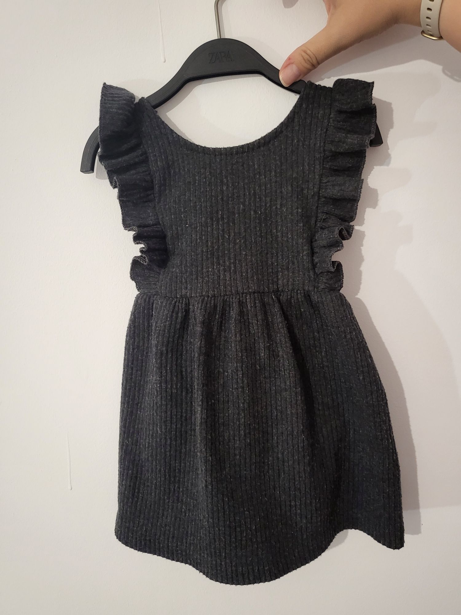 Fusta Sarafan gri tricot Zara Kids 12-18 luni