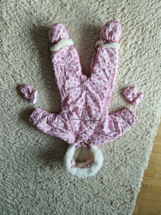 Combinezon 2 în 1 sac lână naturală 3-12 luni  salopeta iarna