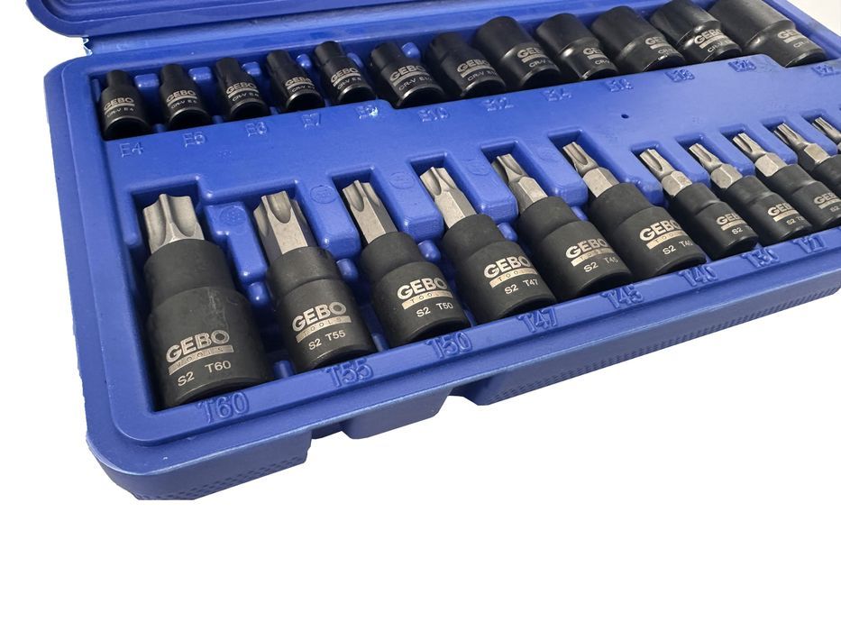 Set chei biti torx t8-t60 tubulare profil e e4-e20 1/4 3/8 1/2 25 pies