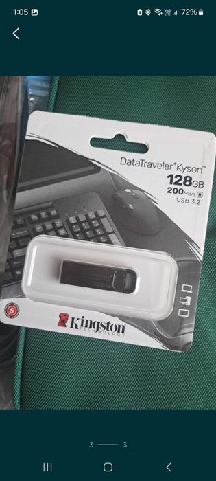 Memorie USB Kingston DataTraveler Kyson, 128GB, USB 3.2 NOU, sigilat