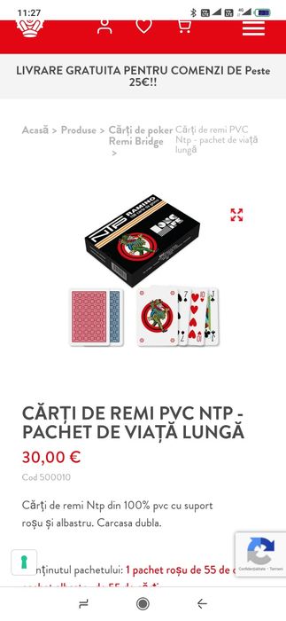 Vând set cărți joc Ramino