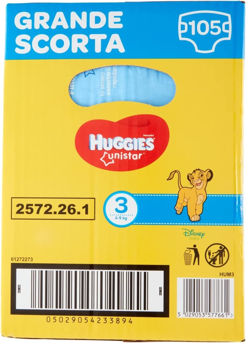 Huggies пелени (памперси) размер 3, 105 броя