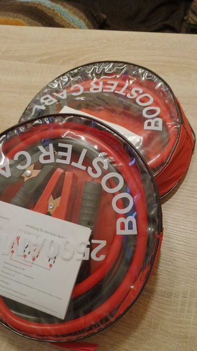 Висок клас тежки МЕДНИ АВТО Кабели за стартов ток 2500 A / ЗА КОЛА