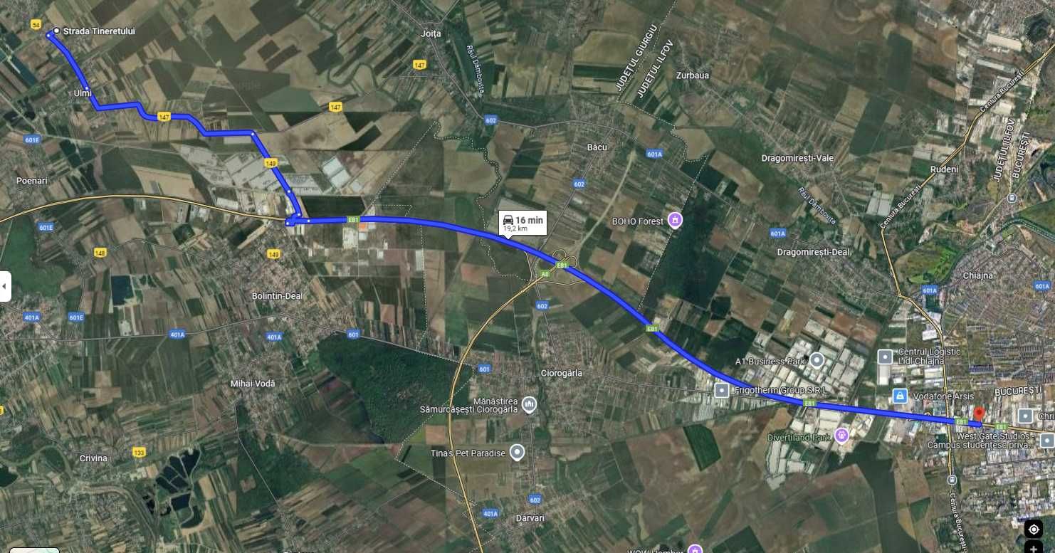Teren intravilan periferie Bucuresti in Comuna Ulmi, Giurgiu.