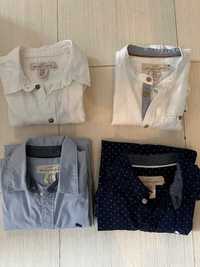 Set 4 camasi in baieti, H&M, 128 cm, 7-8 ani (alb, bleu, albastru)