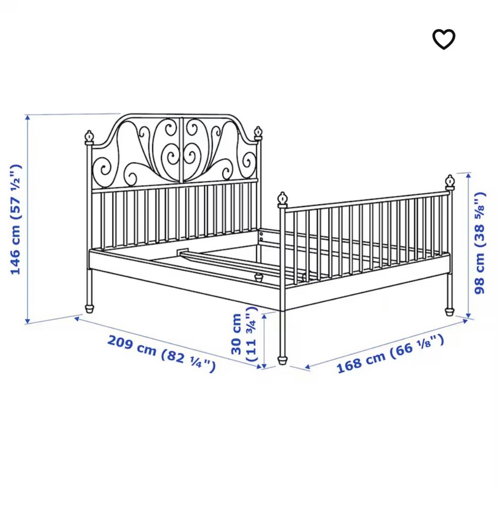 Pat ikea 140x200 cu somiera si saltea