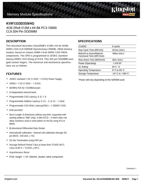 RAM памет за лаптоп DDR3 2x4GB