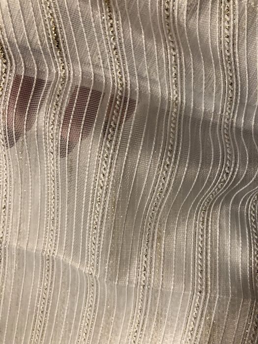 Perdea 6m crem cu auriu / alb cu argintiu