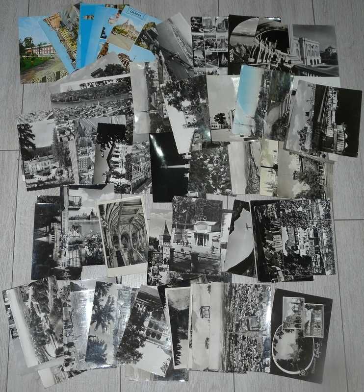 lot 60 carti postale alb negru Budapesta,Bucuresti,Constanta,Oradea