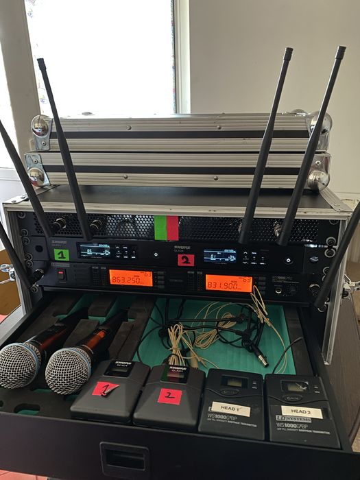 Rack wireless profesional Shure QLXD + LD Systems, complet echipat
