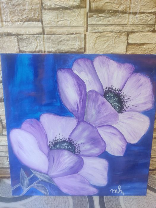 Vând tablouri pictura manuala acrilica pe carton sau panza