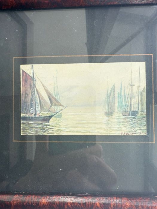 Tablou “Corăbii în lumina dimineții – Eugen Serbinov (1936)