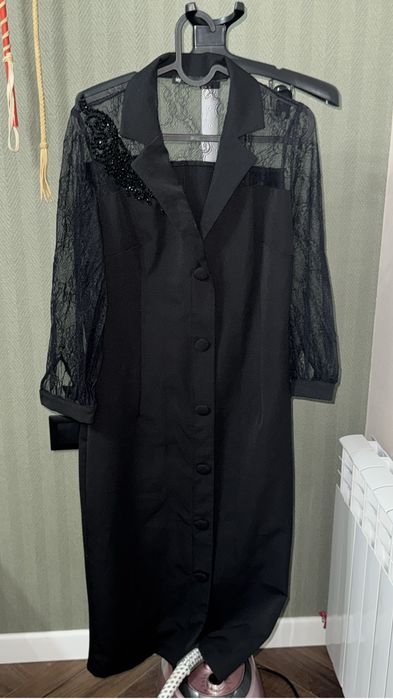 Платье черное турецкое ниже колена