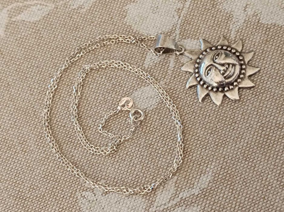 Colier cu soare din argint 925 ( lanț și pandant )