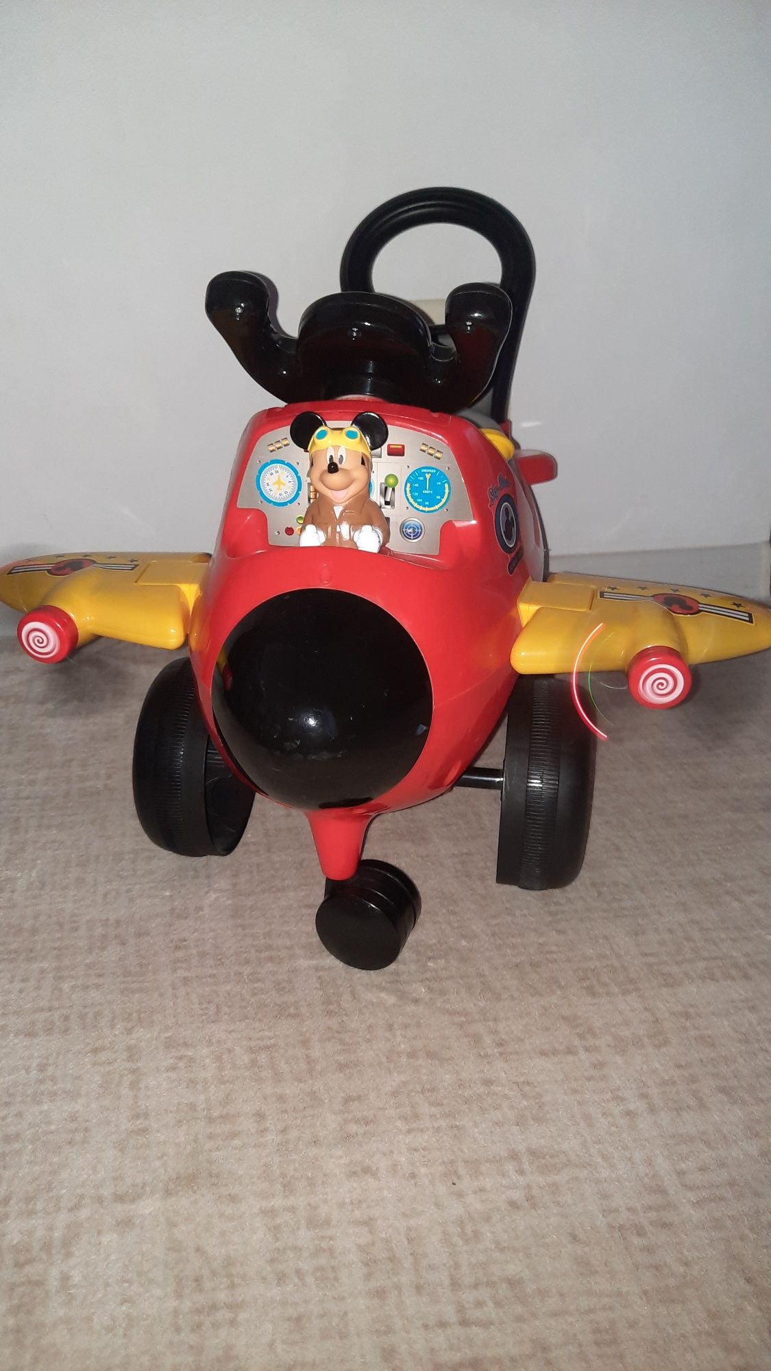Avion antemergator copii cu elice sunete si lumini Mickey Disney Junio